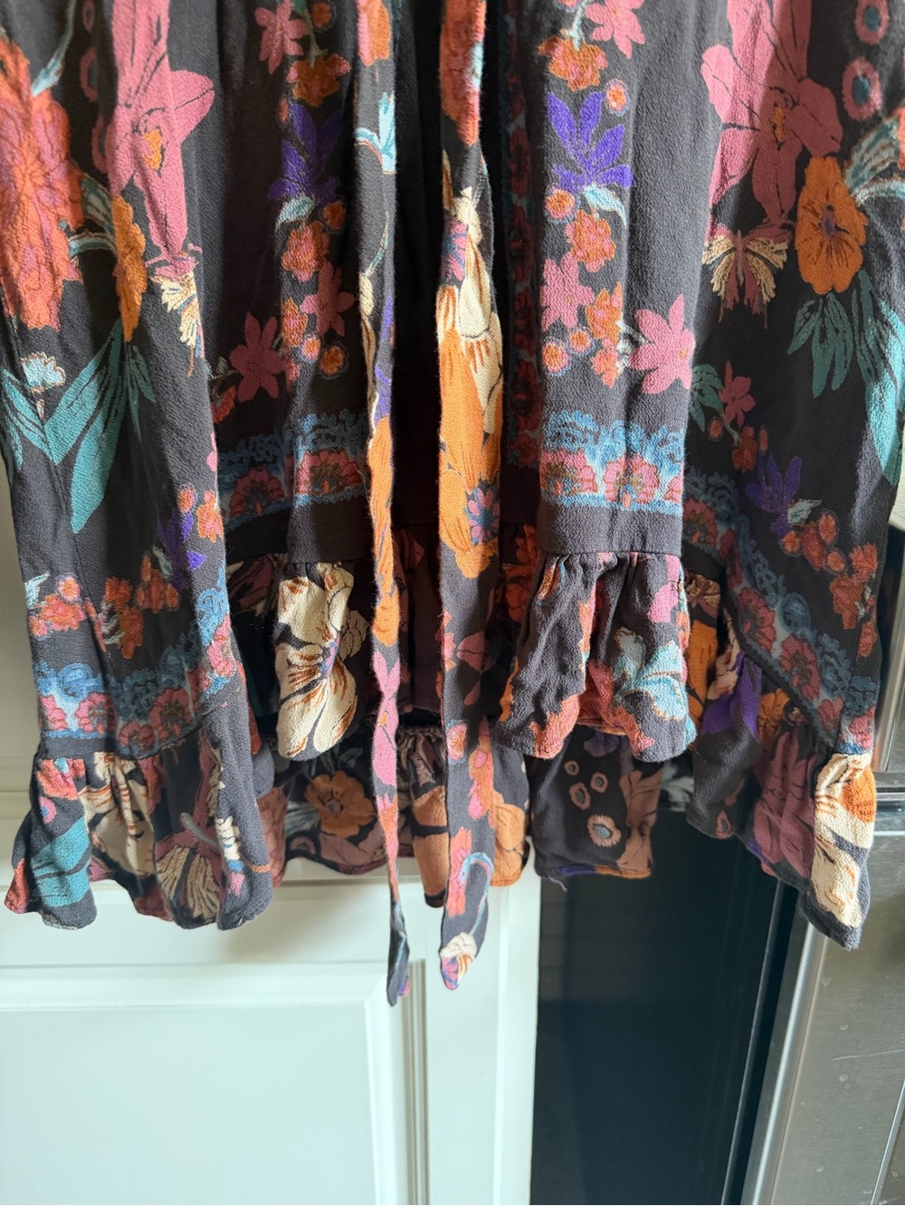 Free People Violet Hill Printed Tunic Floral Sz 2 Small Bohemian - Picture 6 of 8